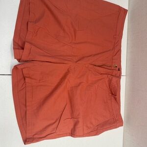 Ellos Orange Flat Front Shorts Casual Style